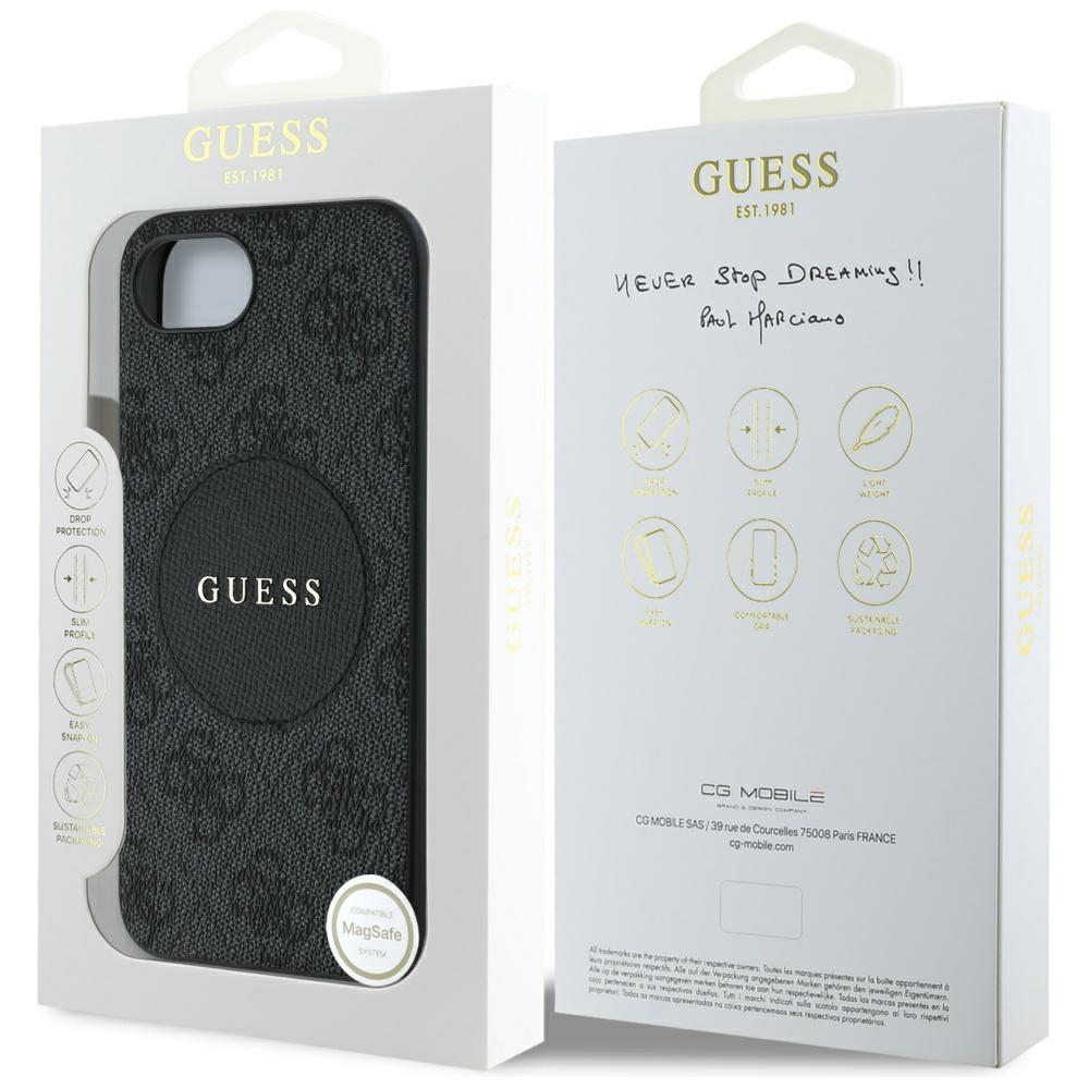 Etui do iPhone 16e Guess 4G Classic MagSafe Czarne