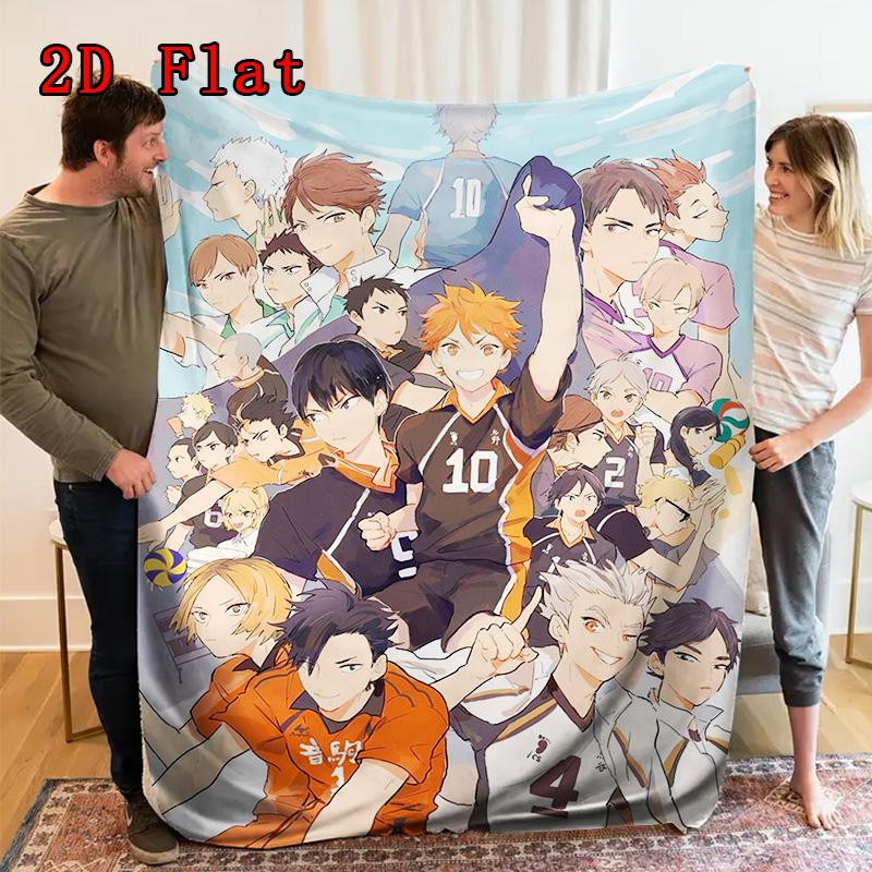 Volleyball anime 2D Flat Pattern Flannel Blanket High quality All Seasons Warmth and Comfort Perfect for Christmas Gifts.MMT0918447