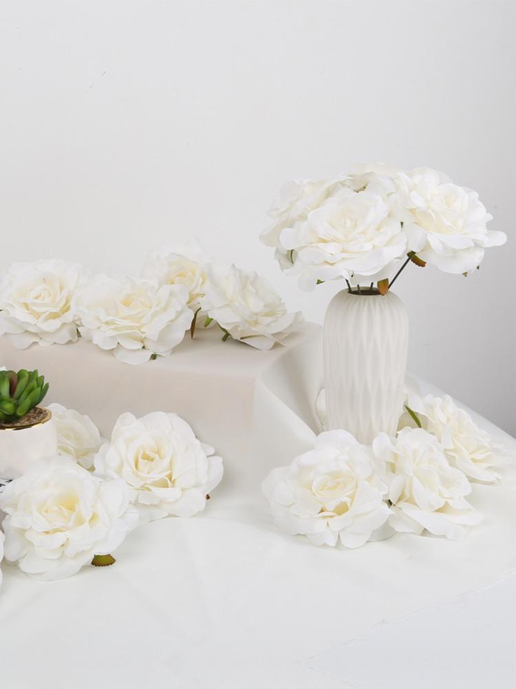 20 шт. головки искусственных цветов без стеблей оптом из шелковых головок роз для свадебных букетов своими руками цветочные праздничные столы украшения дома