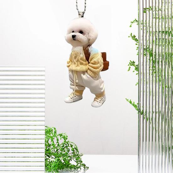 Подвеска в форме собаки, автомобильное подвесное украшение, реалистичное, легко повесить, акриловое рождественское украшение