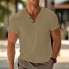 Мужская однотонная дышащая рубашка с V-образным вырезом и влагоотводящим эффектом в европейском и американском стиле, повседневная спортивная футболка с коротким рукавом