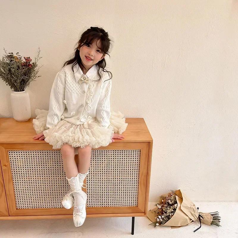 1 Pair Fashion Design Kids Girl Sock Korean Lace Bow Ribbon Ruffle Calf Sock for Children Autumn Spring Wool Cashmere Sock