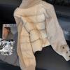 Women's Lambswool Patchwork Cotton Stand Collar Jacket - 2025 Winter Warm Short Design