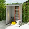 3.3 x 3.4ft Lean To Steel Garden Shed, with Locking Door - Grey