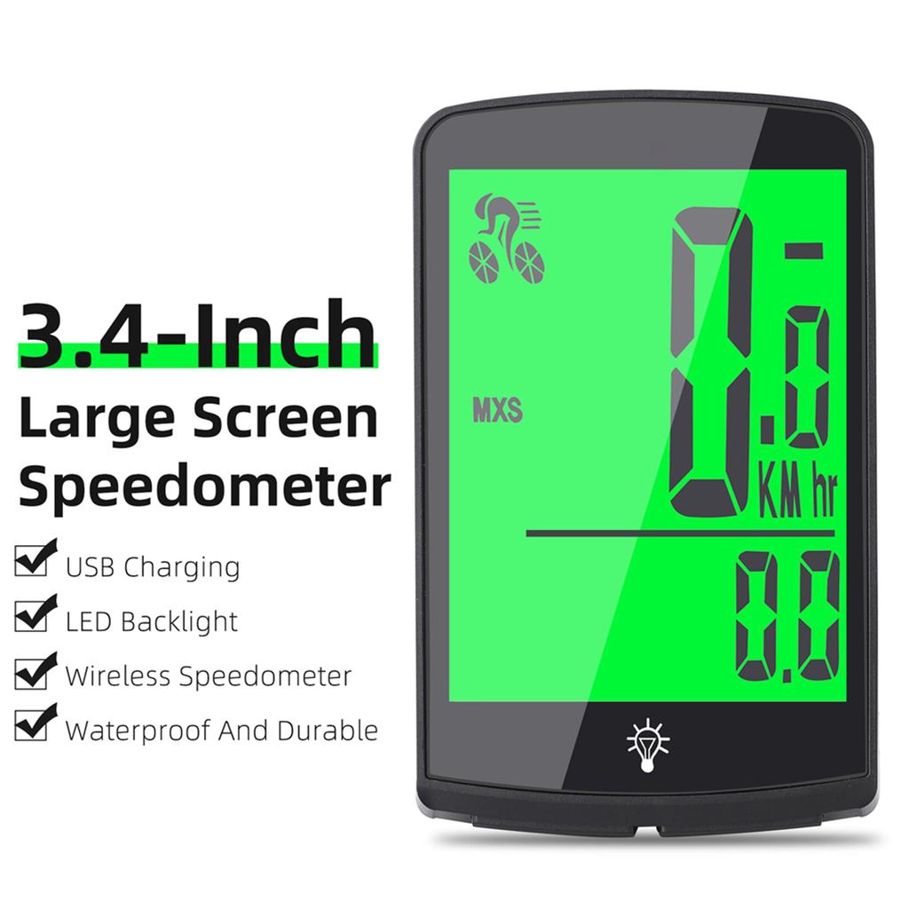 Bike Speed Meter Rainproof Cycle Mileometer Multi Functional Digital Bike Speedometer Full Screen Mobilephone APP