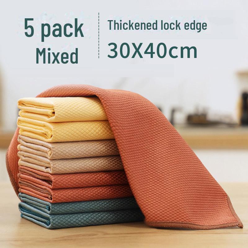 Улучшенная утолщенная ткань из рыбьей чешуи: Впитывающая безворсовая микрофибра для очистки зеркал без разводов