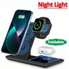 3 In 1 Wireless Charger Stand Pad Foldable Fast Charging Station Dock