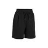 L4L Elevated Solid Color Lace-Up Fleece Training Shorts Women Shorts Black 1388060-001
