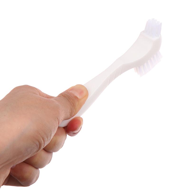 1 шт. зубная щетка для зубных протезов с жесткой/мягкой двойной щетиной для зубных протезов, превосходная полная очистка для мужчин и женщин