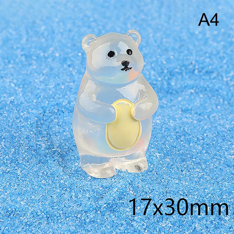 1 шт. светящиеся миниатюры белых медведей, светящиеся в темноте мини-фигурки белых медведей, кукольный домик своими руками, садовые цветочные горшки, микропейзажи