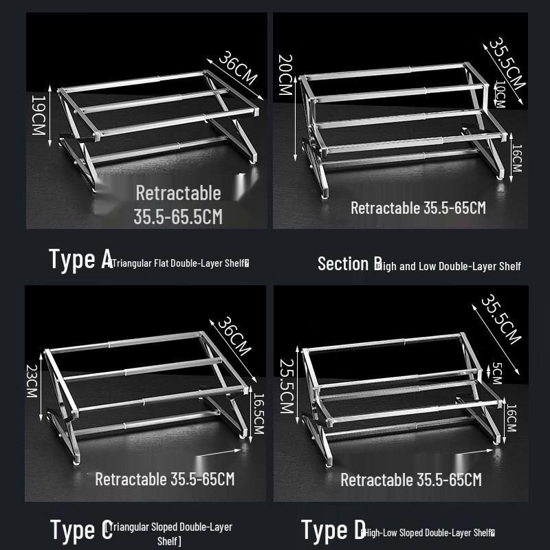 Stainless Steel 4-Grid Slanted Condiment Pan Rack