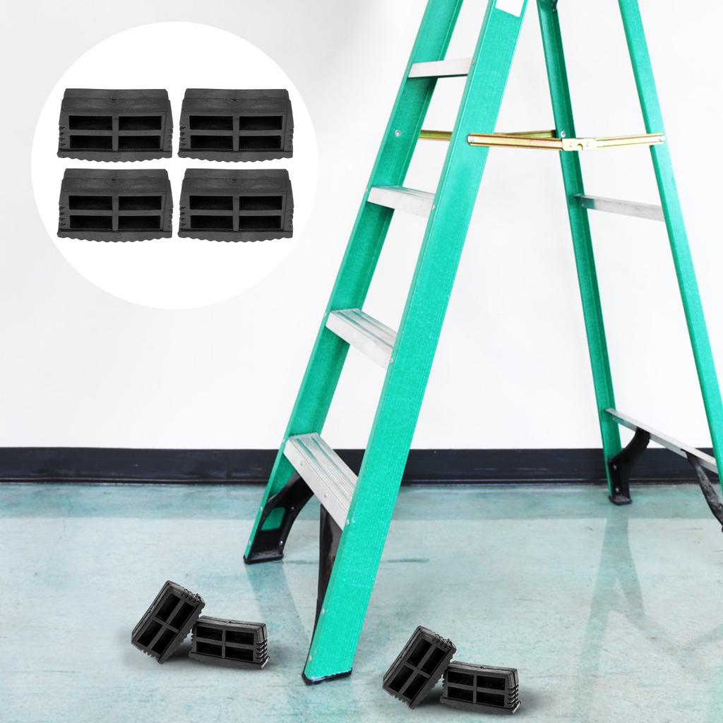4Pcs Ladder Foot Cover Anti-Slip Rubber Mat Heavy-Duty Floor Protection Ladder Leg Caps Protective Covers for Stability Safety