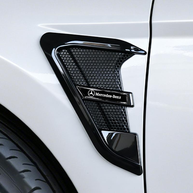 CRT1 2Pcs Car Side Leafboard Vent Air Sticker Flank Fender Auto Accessories For Mercedes Benz C180 C200 C260 C300 W108 W124 W126 W140