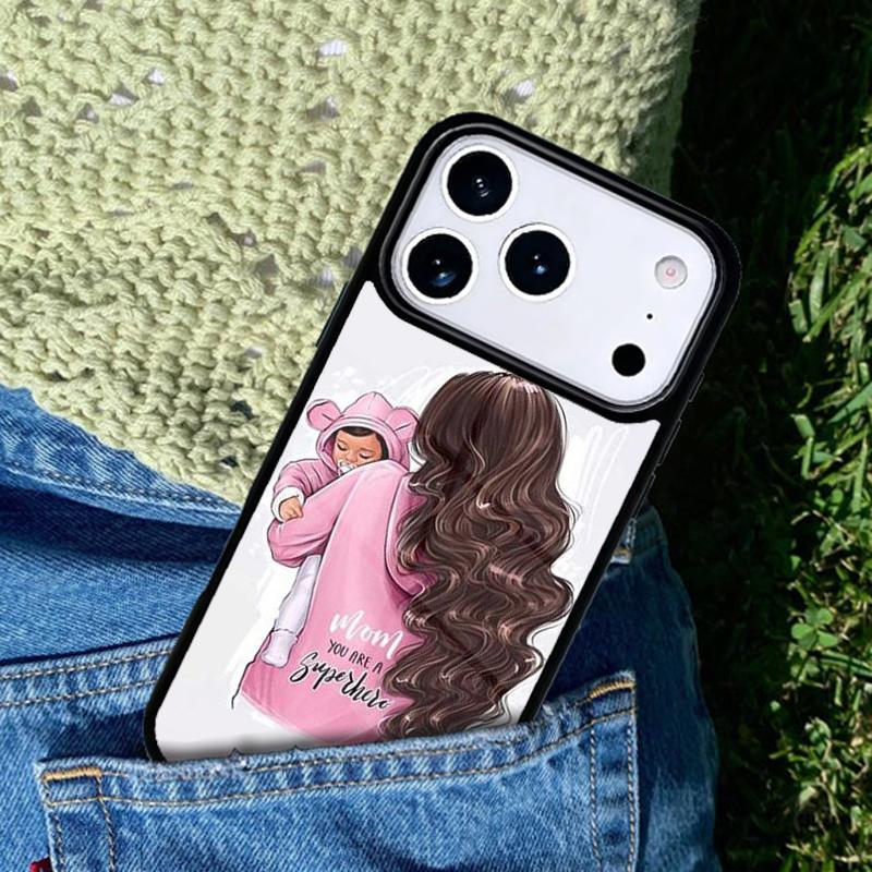 Чехол для телефона Мама Дочь Девочка Сын Папа Совместим с IPhone 17 16 15 14 13 12 11 Pro Max 17 Air