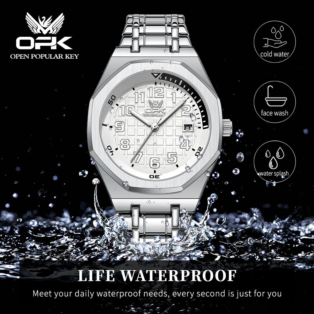 OPK Brand Watch Waterproof Quartz Watch Steel Strip Men's Watch 8158