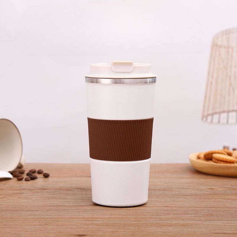 Кружка из нержавеющей стали 304 с ценной откидной крышкой для кофейной чашки для непосредственного питья, подарочная чашка для делового офиса