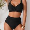 2025 New Bikini European and American Swimsuit Women's Sexy High-waisted Split Swimsuit Bikini