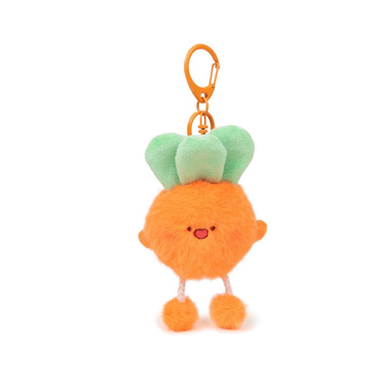 Carrots Corn Mushrooms Adorable Plush Keychain Pull Feature School Bag Decor