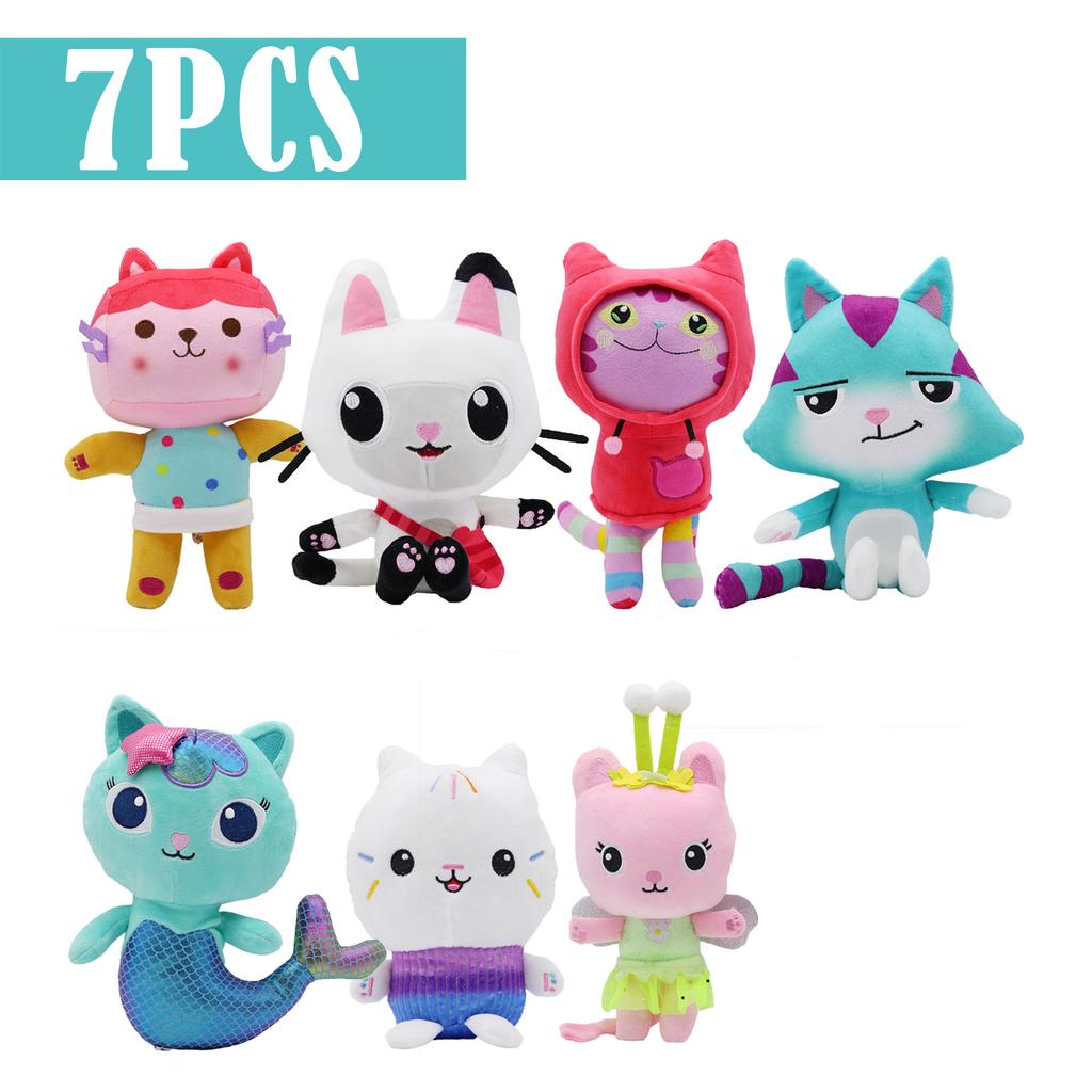 Animals Plush Gabby Dollhouse Lovely Plush Gaby Toy Plush House Cat Doll Cartoon Stuffed Animals Mermaid Cat Plush