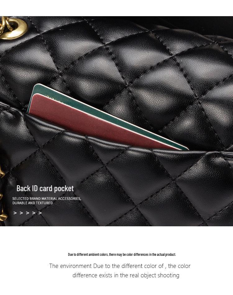 Женская квадратная сумка кроссбоди на золотой цепочке 2025 года - ромбовидная стежка из овчины