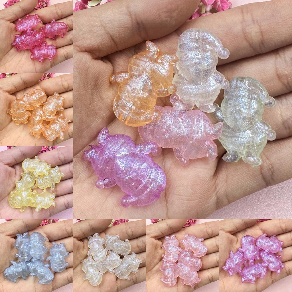 5pcs 25*30mm Acrylic Transparent UV Colorful Christmas Dwarfs Beads DIY Jewelry Accessories For Bracelet Earring Making
