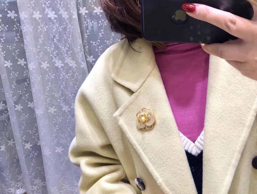 Fashion DIY Shell Camellia Pearl Brooch Pendant - Women's Jewelry Corsage Setting