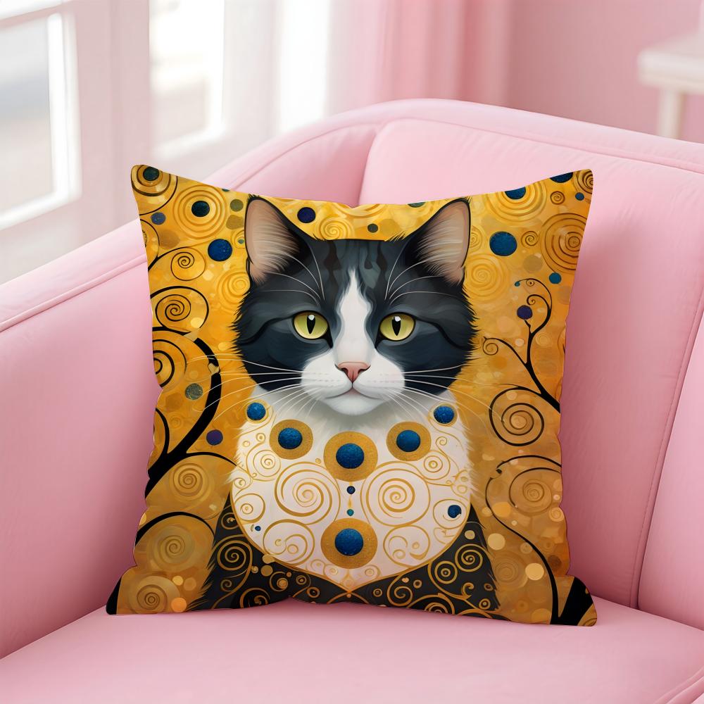 Art Gorgeous GGustav KKlimt Oil Painting Cushion Cover Pillow Case Soft Skin Friendly Fabric Comfort Concealed Zipper