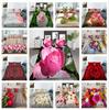 Rose Bedding Set 3D Printing Flower Down Quilt Cover Pillowcase with Zipper Washable Home Decoration Women Gift
