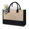 Модная и простая джутовая сумка-тоут с надписью — это сумка большой вместимости для женщин, подходящая для покупок, походов на работу и поездок на работу.