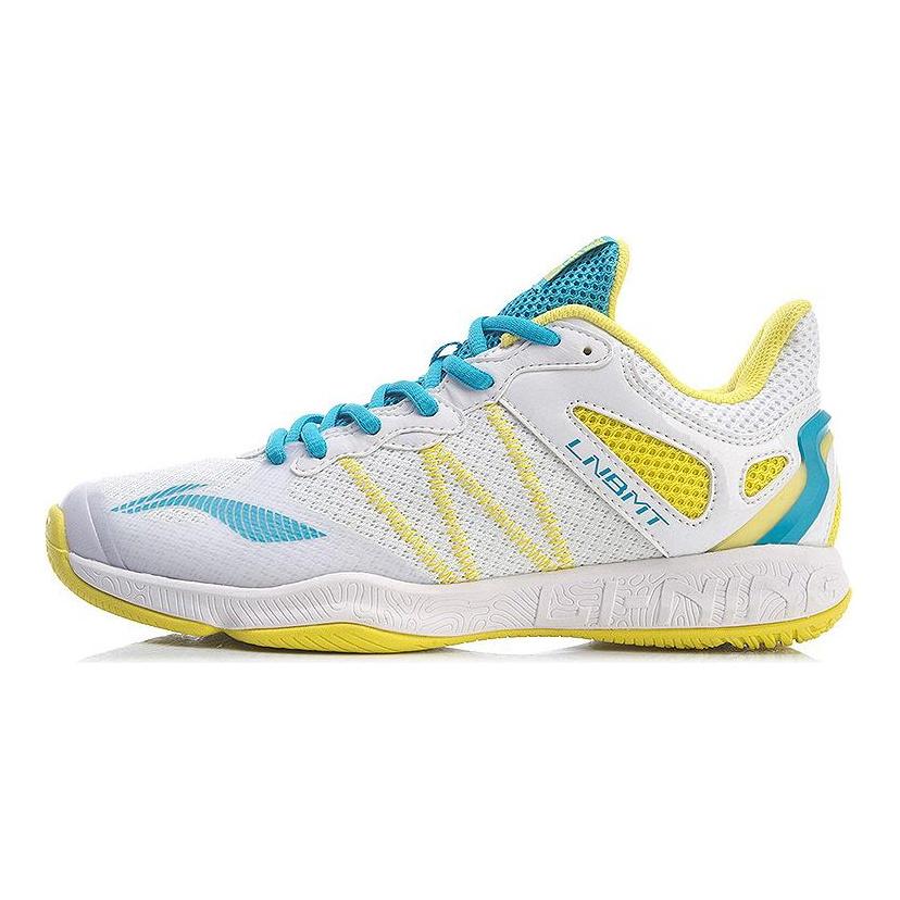 Li Ning Gyrfalcon 4 Нескользящие и дышащие низкие бадминтонные кроссовки Женские Бело-желтые AYTR014-2
