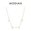 MODIAN Стерлингового Серебра 925 пробы, классический простой кулон MAMA, ожерелье, блестящая цепочка на шею цвета розового золота для женщин, ювелирные изделия в подарок