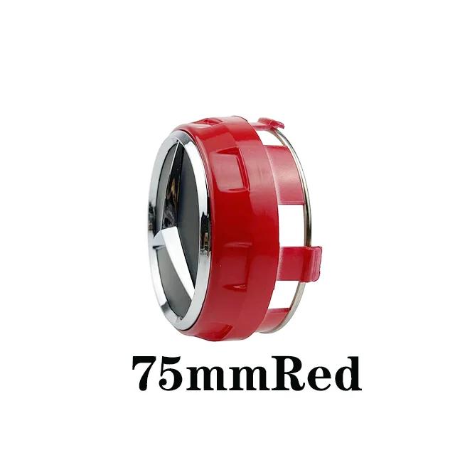 New 2025 Hot 4pcs 75mm Black Red Raised Car Styling Wheel Center Cap Hub Covers Badge Car Accessories For Mercedes Benz AMG A000