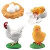 Avidora Игрушка-фигурка Животное Птица Курица Веселая Образовательная Игрушка Стадия Роста 4 шт.