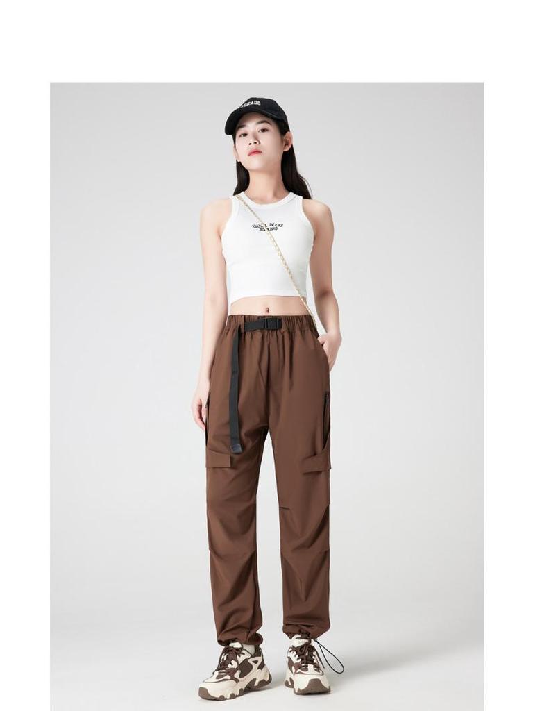 Женские повседневные водонепроницаемые брюки карго с несколькими карманами для работы, 2025: Весенний ветрозащитный плащ прямого кроя для занятий спортом на открытом воздухе