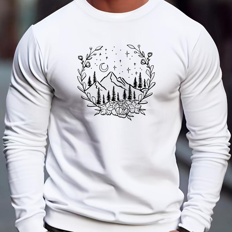 Crew Neck Sweatshirt, Stretch Fabric-- , Slim Fit & Versatile