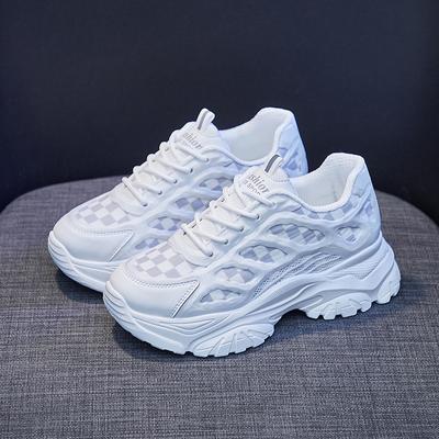 Женские белые кроссовки 2022, весенняя новая модная повседневная спортивная обувь для бега, женская обувь на теннисной платформе на платформе