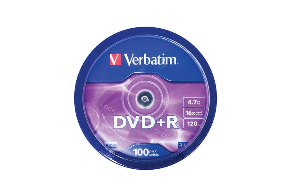 DVD+R Verbatim 16x 4.7GB Matt Silver (Cake 100)