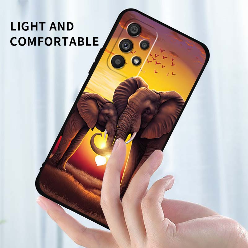 Мультяшные Аниме Животные Чехол для Телефона Для Samsung A73 A72 A71 A55 A54 A53 A52 A51 A13 A22 A16 A15 A12 A14 A26 A07 5G Черный