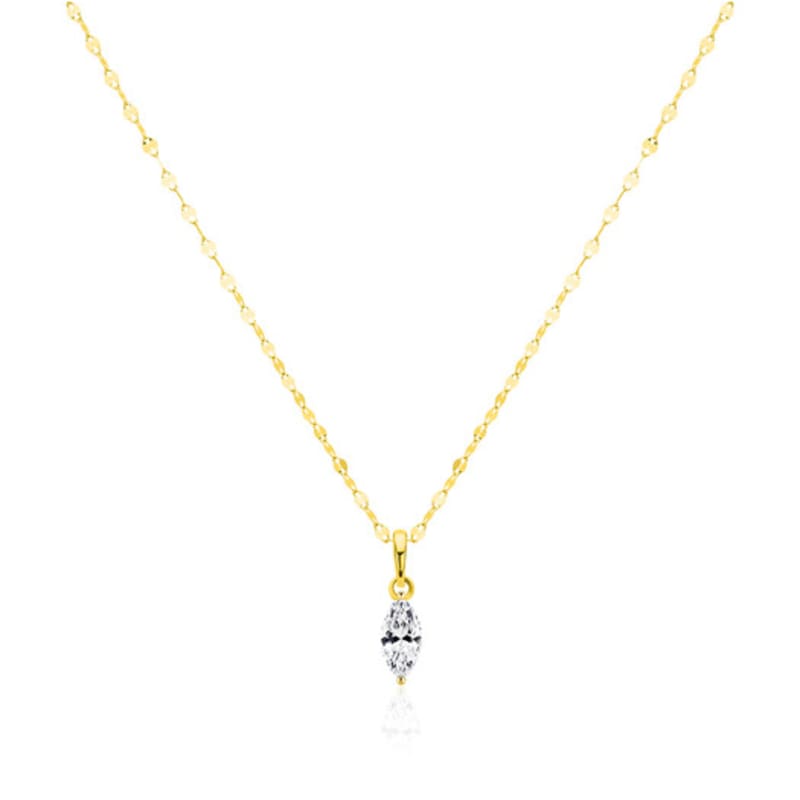 Prestige.J Solitaire Veil Pendant(18k necklace+14k pendant 2piece)
