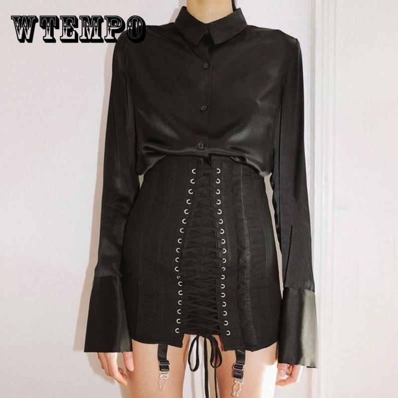 Летняя женская мини-юбка на шнуровке, индивидуальная повязка на пояс, сумка на бедрах, короткая юбка