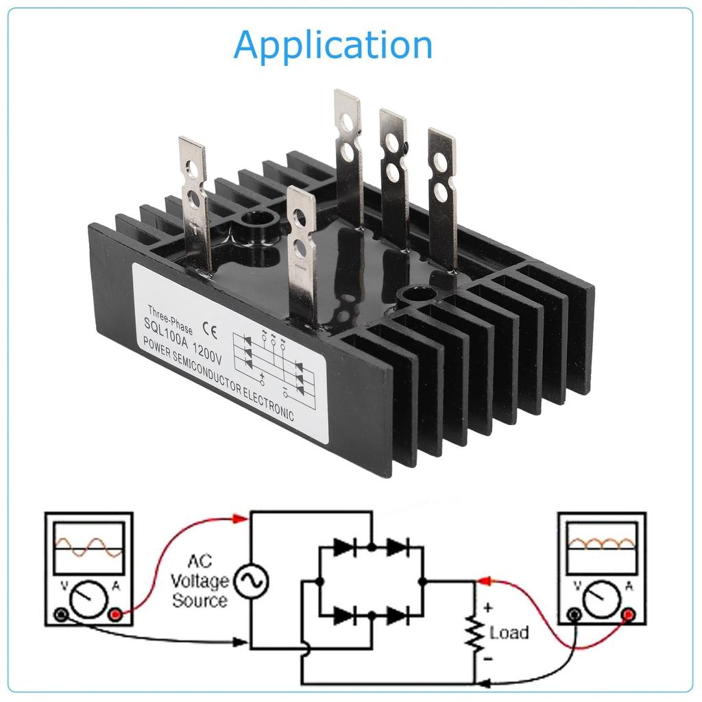 High Power Rectifier Diode Bridge Voltage Regulator 3 Phase 100A 1200V Module with Heatsink