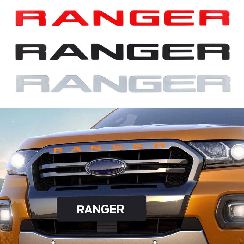 Cisvlo1 Для Ford Ranger 2015-2021 Верхняя часть решетки радиатора Логотип Буквы Решетка RANGER 3D Эмблема Оригинальный Размер ABS Наклейка С Клеем Хромированный Стиль