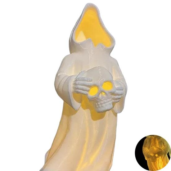 Halloween Decoration 3D Printed Ghosts Figure Faceless Standing Ghost Statue Ornament with LED Tea Lights