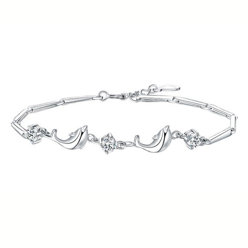 Ladies Crystal Dolphin Elegant Bracelet