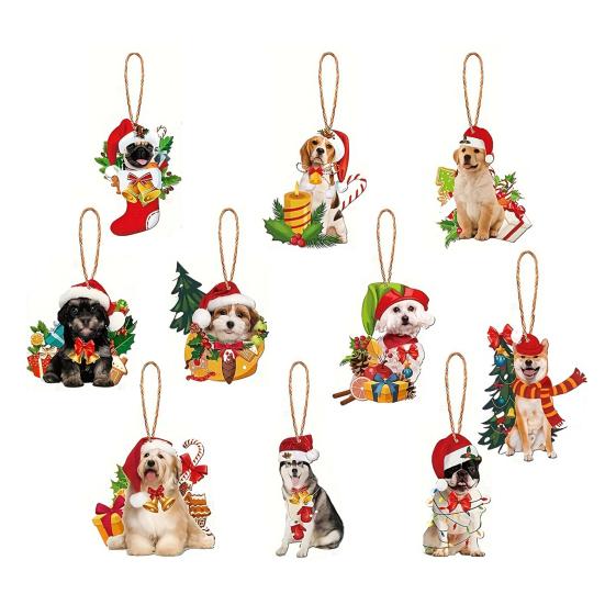 10 шт. Подвесное украшение в китайском стиле в виде совы, Фермерский дом, Рустик, Ручная работа, Деревянное украшение сова, Елка, 2D