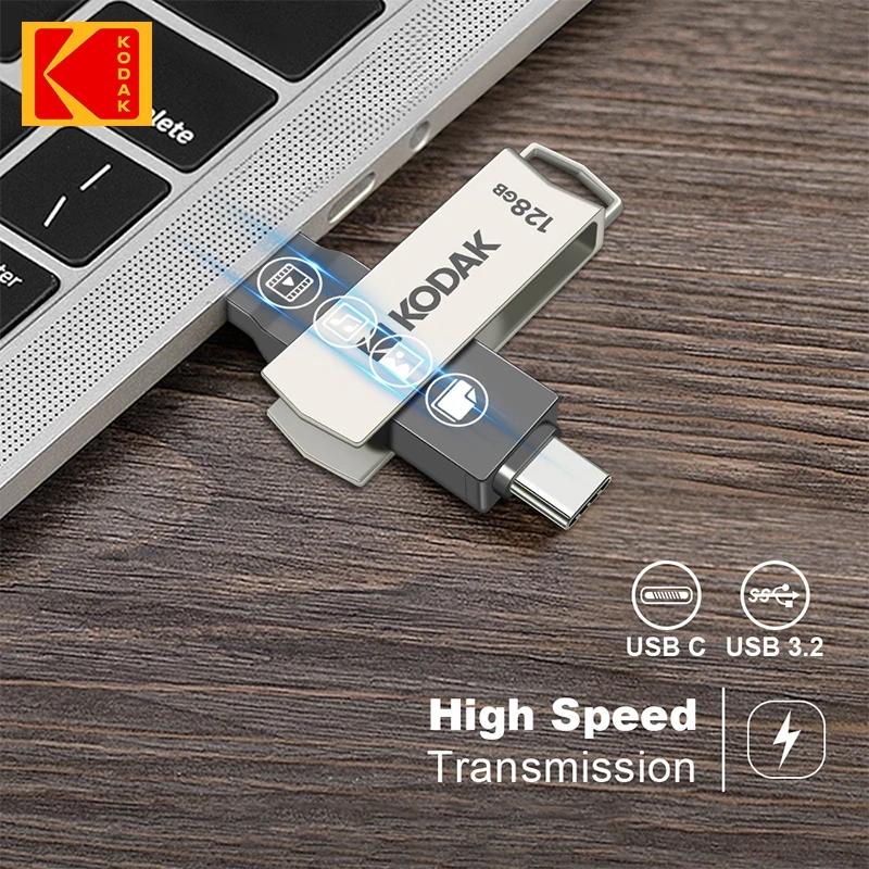 Kodak K273 USB флэш-накопитель металлический USB 3,2 Pendrive Type c OTG 32 ГБ/64 ГБ/128 ГБ/256 ГБ для ключей cle USB для смартфона