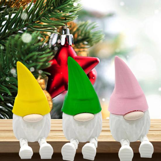 1/5Pcs 3D Printed Gnome Figurine with Articulated Legs Movable Joints Mini Faceless Dwarf Statue Decoration Stress Relief Fidget Toy