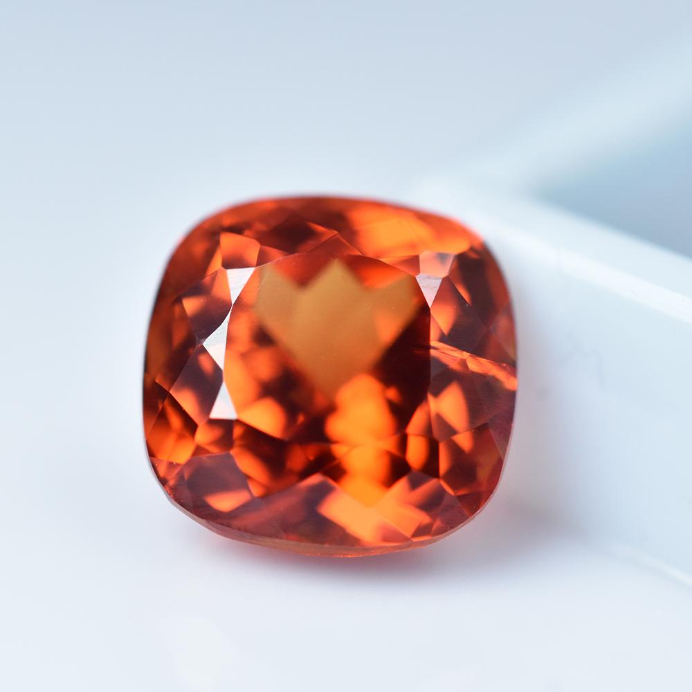 Natural Orange Sapphire Loose Gemstone 7.95 ct Birthstone Square Cushion Cut September Birthstone