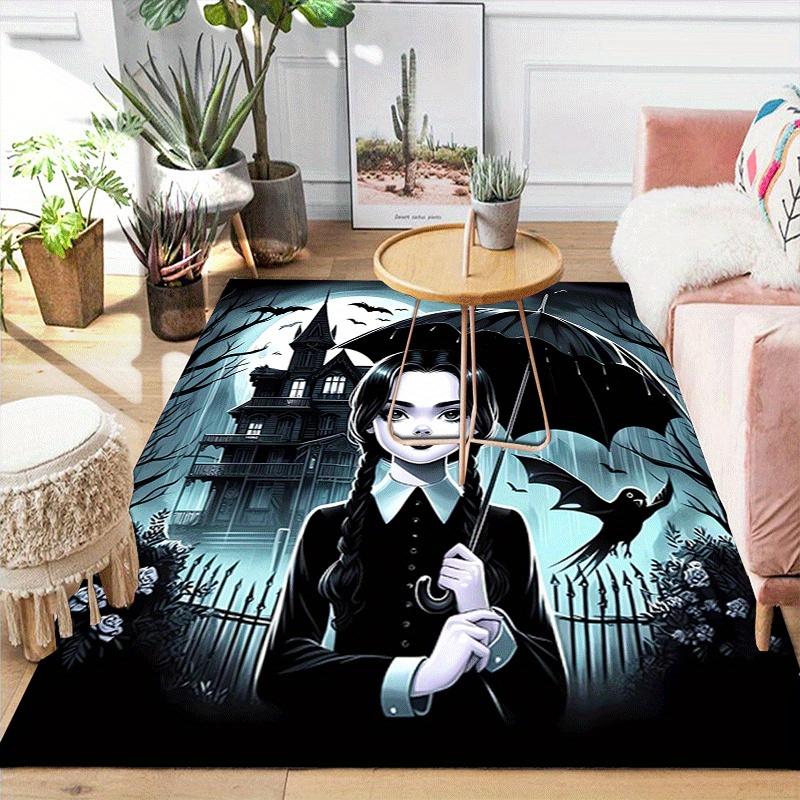 1pc Wednesday Pattern Area Rug, Anti slip Non Shedding Stain Resistant Carpet