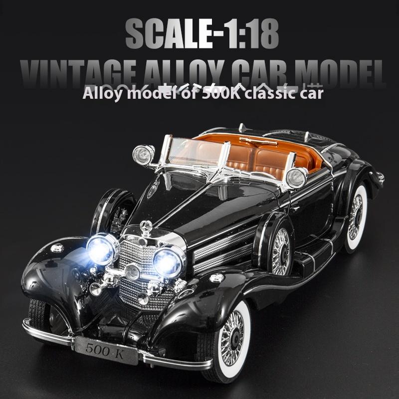 1:18 Mercedes Benz 500K 1936 Классический Автомобиль Сплав Металл Литье под Давлением Модель Автомобиля Коллекция для Дома Компьютерного Стола Украшения Подарок Мальчику